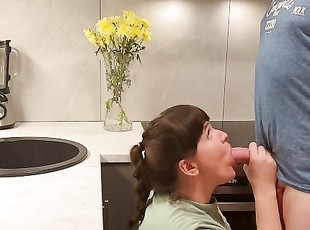 I PAID my milf STEPMOM for TEACHING SEX in lunch #kitchenSEX hard MILF blowjob real HOMEMADE 4K